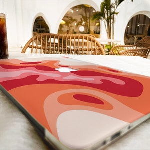 Art Wave Stripes MacBook Case Cover pour Air 13 15 MacBook Case, M1 M2 Air 13 A2681,A2337, A2338, Pro 13 14 15 16, 2022 2021 2020 Laptop Case image 3