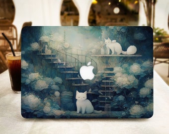 Cute Cartoon Cat MacBook Case for New MacBook Pro 16 15 Macbook Air 15 14 13 MacBook Retina 15 13 12 Apple Laptop 2022 2021 2020 Cover