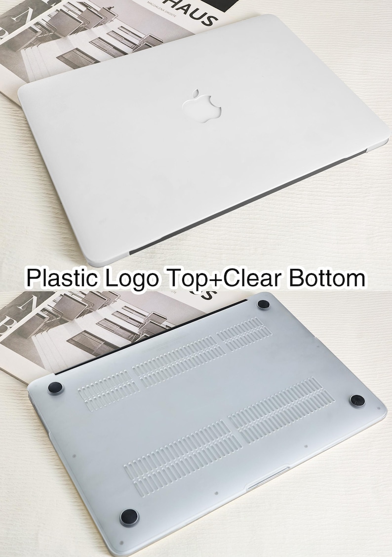 Puede incluir: Una funda para port&aacute;til blanca con la parte inferior transparente. La funda tiene un logotipo de Apple de pl&aacute;stico en la parte superior y una parte inferior transparente que muestra las rejillas de ventilaci&oacute;n del port&aacute;til. La funda est&aacute; dise&ntilde;ada para proteger el port&aacute;til de ara&ntilde;azos y golpes.