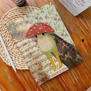 Collage Mushroom Frog iPad Case Cover For iPad Air 4/5 iPad 9.7&quot; 10.2&quot; 10.9&quot; 11&quot; 12.9 inch Mini 6/5/4, iPad Pro iPad 2022 2021 2020 Case