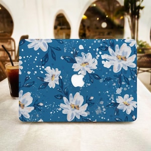 White Flowers MacBook Case Cover for Air 13 15 Macbook Case, M1 M2 Air 13 A2681,A2337, A2338, Pro 13 14 15 16, 2022 2021 2020 Laptop Case
