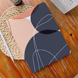 Color Blocking Line iPad Tasche iPad Air 4/5 Case mit Pencilhalter iPad Pro 12.9"11" Mini 6/5/4, 10/9/8/7, 10.2", 2022/2021