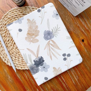 Flower Printed iPad Case iPad Air 4/5 Case with Pencil Holder iPad Pro 12.9" 11" Mini 6/5/4, 10/9/8/7, 10.2", 2022/2021