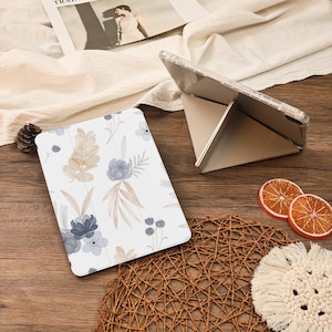 Flower Printed Y+Flip With Pencil Holder iPad Case For iPad Air 6/7 iPad 9.7&quot;10.2&quot; 10.9&quot; 11&quot; 12.9 inch Mini 7/6,iPad Pro iPad 2025 2024 Case