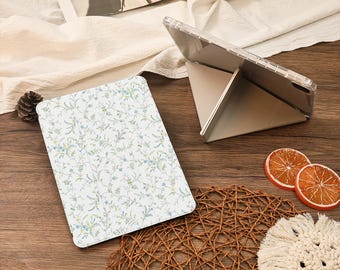 Vintage Floret Y+Flip With Pencil Holder iPad Case For iPad Air 6/7 iPad 9.7"10.2"10.9"11" 12.9 inch Mini 7/6,iPad Pro iPad 2025 2024 Case