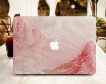 Custodia Pink Mountain per MacBook Air 13 15, M1 M2 Air 13 A2681, A2337, A2338, Pro 13 14 15 16, 2022 2021 2020 per laptop