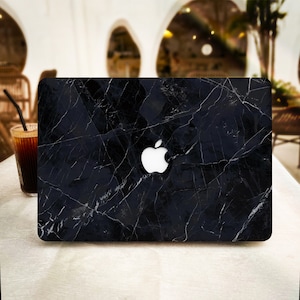 Black Marble Stripe MacBook Case for New MacBook Pro 16 15 Macbook Air 15 14 13 MacBook Retina 15 13 12 Apple Laptop 2022 2021 2020 Cover