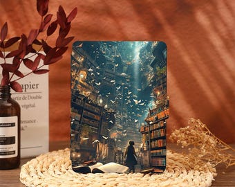 Pigeons In Library Kindle Case Cover Paperwhite 12 2024 Paperwhite 2021 Paperwhite 6.8 Case Kindle 10th 11th Generation Kindle 6" Cover 2022