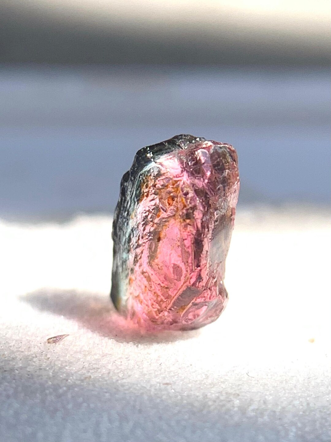 Bi-color Tourmaline Rough Crystal, Pink Green Healing Stone, Lapidary ...