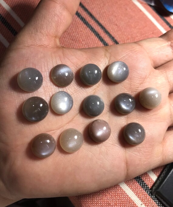 Genuine Natural Indian Moonstone Cabochon Calibrated Round Etsy
