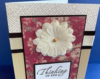 Blank Greeting Card Embossed Free Spirit Lady on a Bike