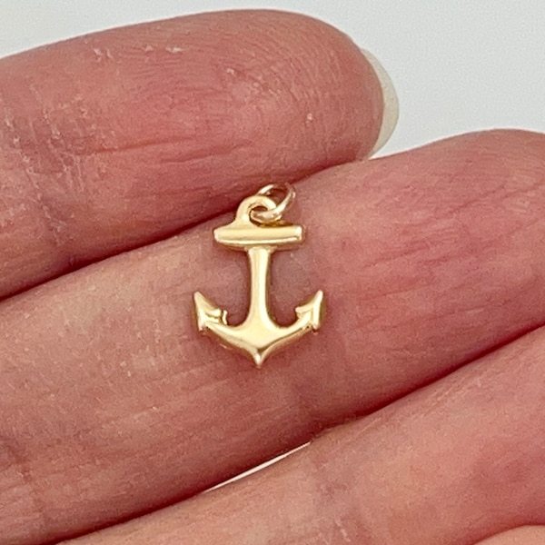 Gold filled Anchor Charm, 14k Gold Filled Charms Made in USA, Ocean Beach Nautical Anchor Charm, Anchor findings craft