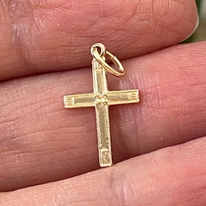 Gold filled Cross Charm, 14k Gold Filled Tiny cross Charms Made in USA, Tiny cross gold filled Charm, cross findings craft