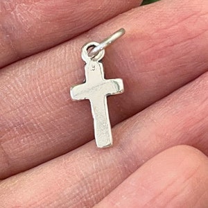 Cross charm pendent, 925 Sterling Silver Cross, Cross for Men, Big cross silver, Cross for necklace, Thick Cross Pendant, Gift for father