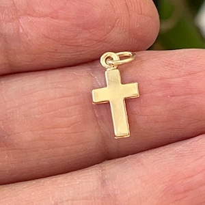 Gold filled Cross Charm, 14k Gold Filled Tiny cross Charms Made in USA, Tiny cross gold filled Charm, cross findings craft