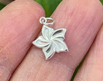 Sterling Silver Swirl Star Charm, Tiny 11mm