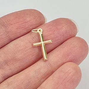 Gold Filled Cross Charm Pendant: Symbol of Faith (16x10mm)
