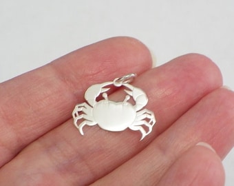 Sterling Silber Krabbe Charm, Nautical Sealife Anhänger