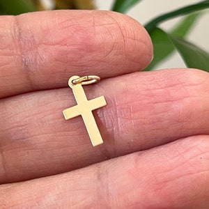 14k Gold Filled Tiny cross Charm, Made in USA, Small cross pendent, religion symbol, Jewelry