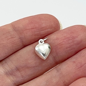 Aufgesetzter 925er Sterling Silber Herz-Anhänger: Kettenanhänger (8 mm x 11 mm)