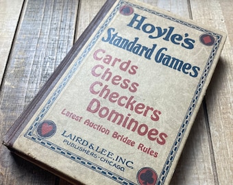 Vintage Chess Book Poker Playing Cards 1926 Hoyles Standard Games A Complete Guide Checkers Dominos Player Gift