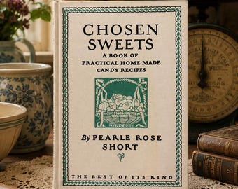 1923 Chosen Sweets Candy Recipe Book by Pearle Rose Short, Antique Homemade Confectionery Cookbook, Vintage Fudge Caramel Marshmallow Recipe