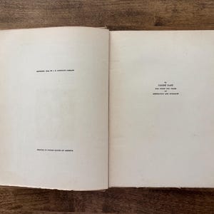 May include: An open hardcover book with off-white pages. The left page displays copyright text from 1934 and printing information. The right page features a dedication to Cond&eacute; Nast for years of inspiration and guidance in black serif font.