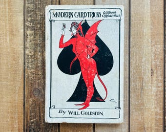 Vintage Magic Magicians Witchcraft Occult Book Early 1900s Modern Card Tricks By WIll Goldston Houdini Hoffmann Illusionist