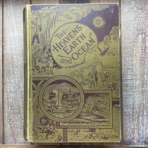 Vintage Astronomy Adventure Outdoor Book 1887 Wonders Of The Heavens Earth And Ocean