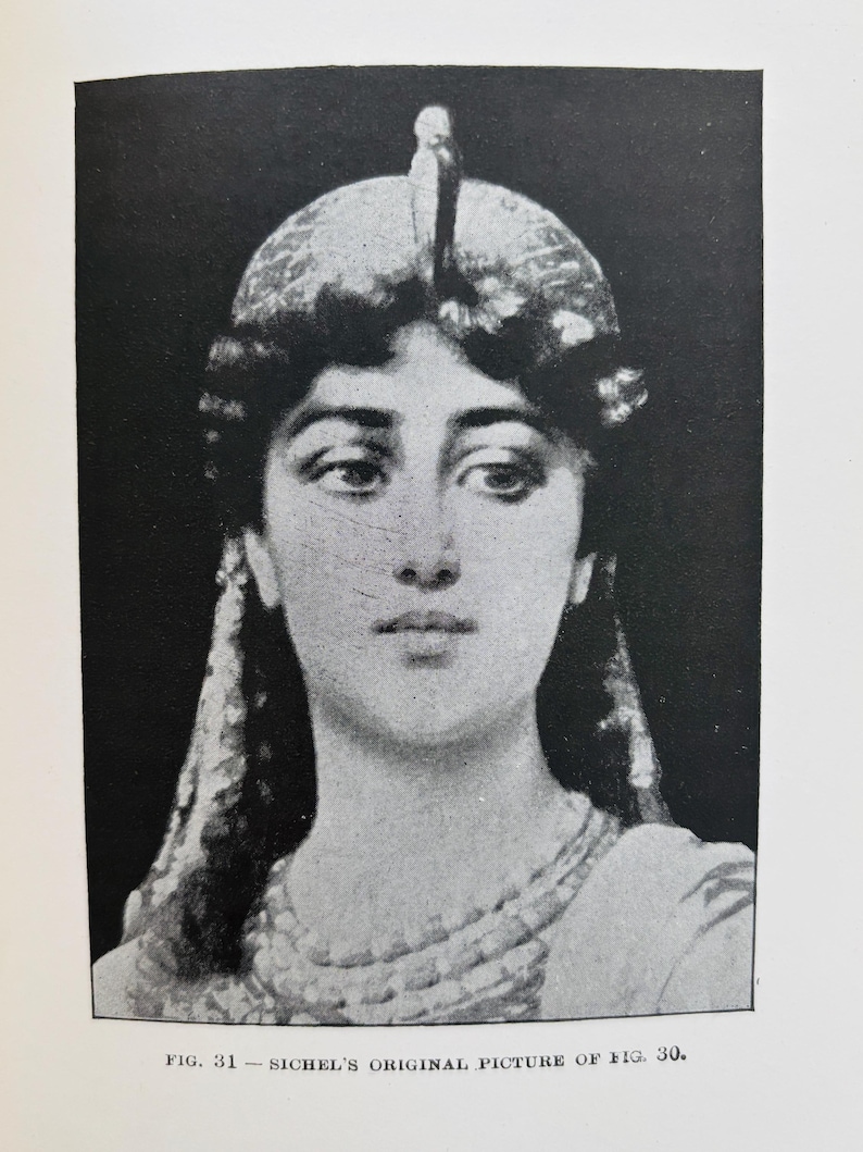 May include: A monochrome portrait of a woman adorned with a detailed headpiece and necklace. The image is a reproduction of an artwork, with the text "FIG. 31 - SICHEL'S ORIGINAL PICTURE OF FIG. 30." displayed at the bottom.