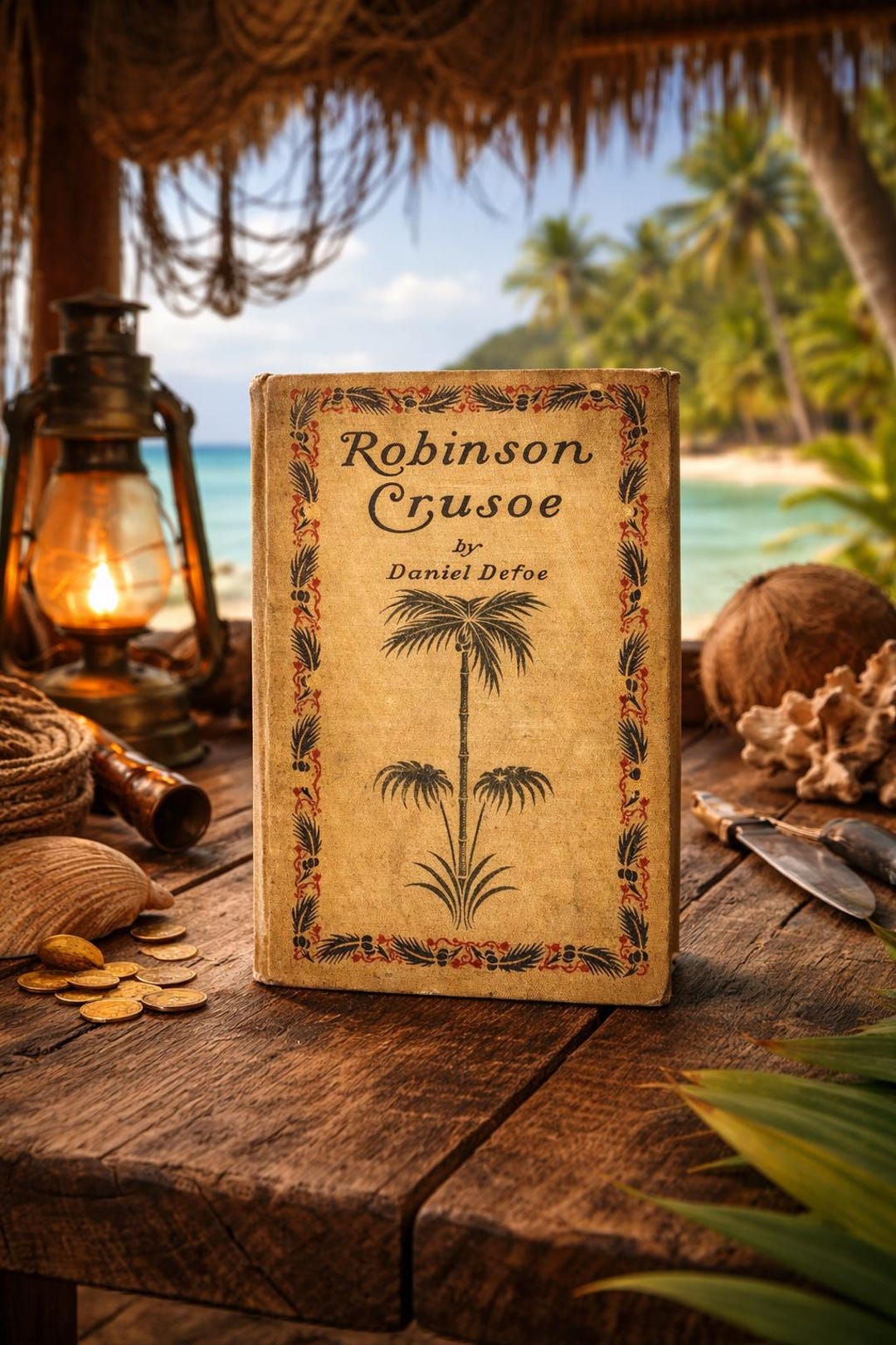 Early 1900s Robinson Crusoe Book Vintage Daniel Defoe Classic Island ...