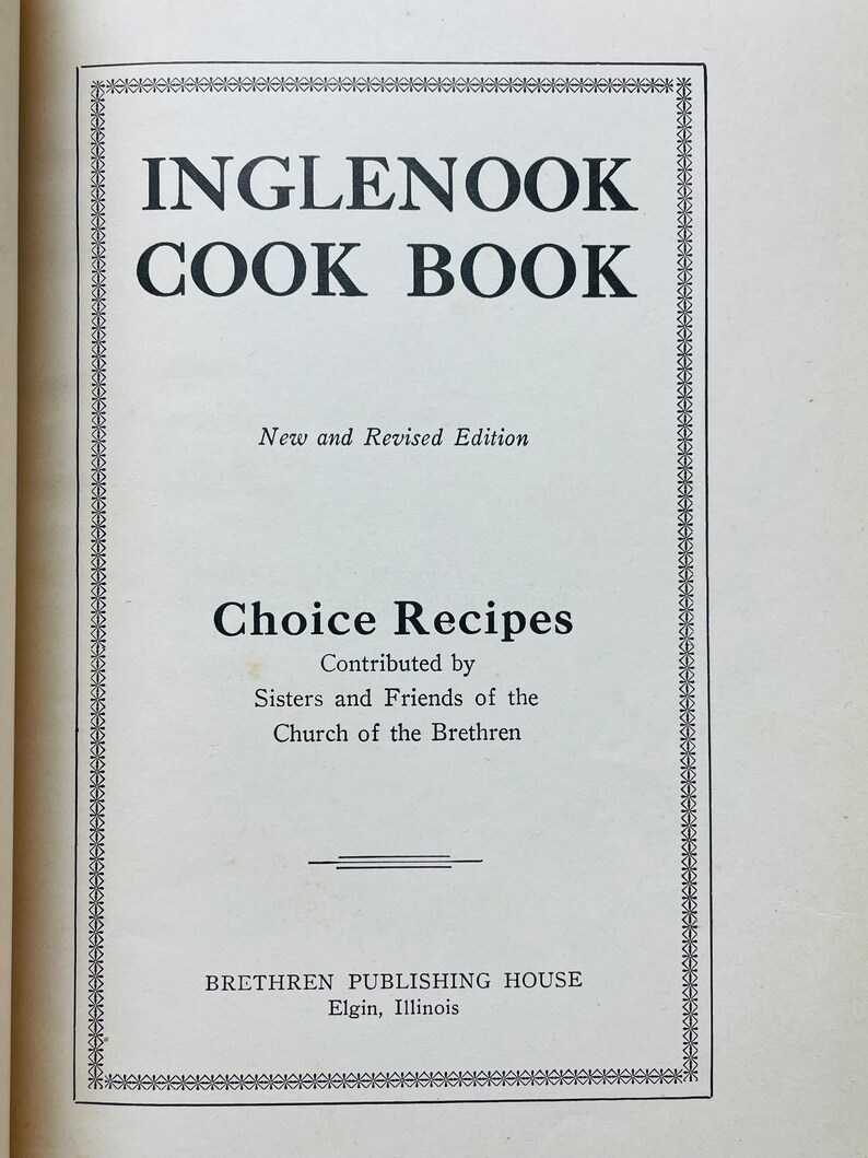 Vintage Cookbook of 1911 Inglenook Cook Book Full of Choice Recipes - Etsy