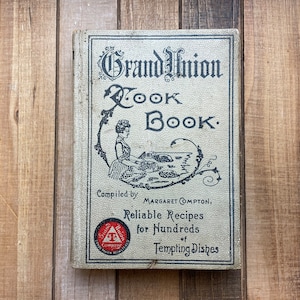 Vintage Book ~ Recipe Book ~ Grand Union Cook Book ~ Kitchen Decor ~ Black and White