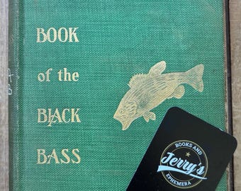 Decoración rústica de cabaña de pescadores - Libro de la lubina negra de 1904 de James Henshall: un clásico de la pesca antigua y una guía de pesca antigua