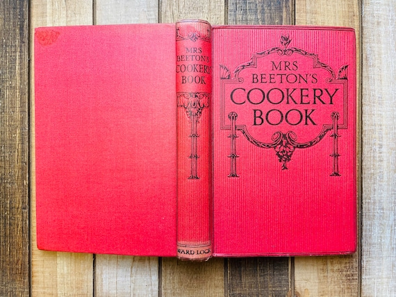Vintage Book ~ Old Cookbook ~ Mrs. Beeton’s  Cookery Book ~ Vintage Recipe Book ~ Red Kitchen Decor