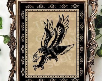 American Traditional Eagle Tattoo Flash Art Print