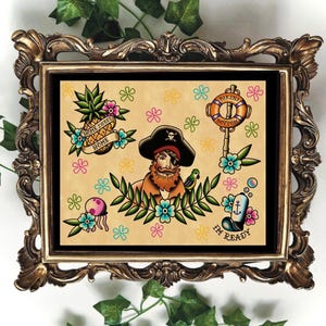 American Traditional Cartoon Sailor Traditional Tattoo Flash