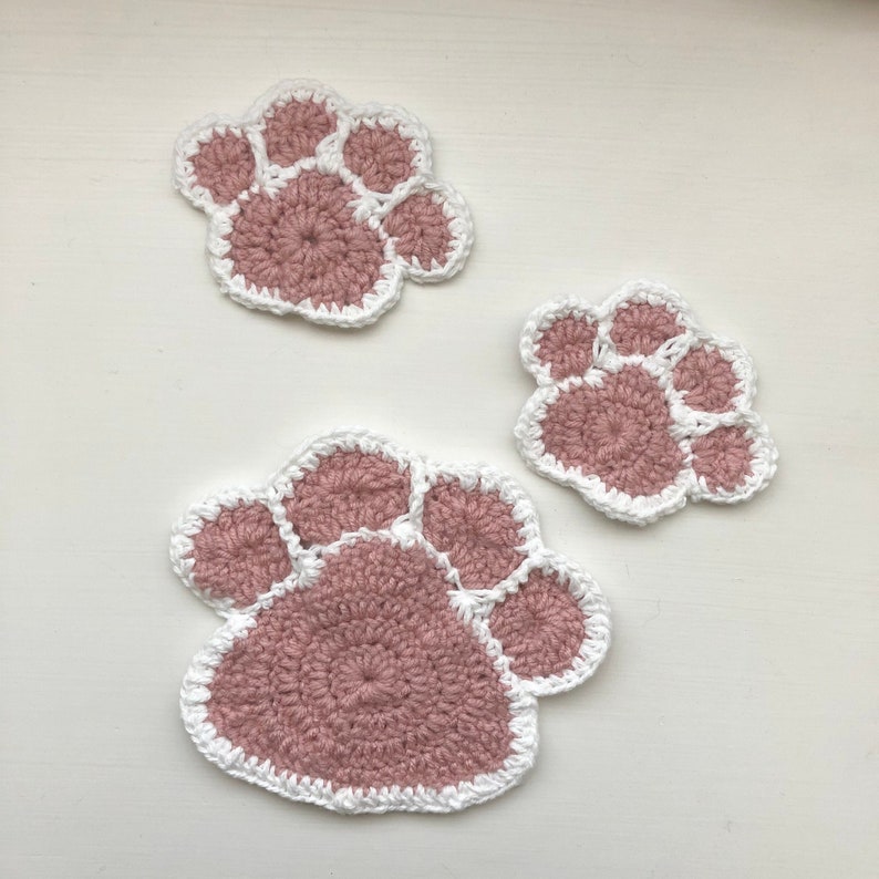 Cute Dog/cat Paw Print Coasters/pot Holders DIGITAL CROCHET Etsy