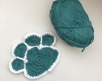 Cute Dog/Cat Paw Print Large Pot Holders Pattern | DIGITAL CROCHET PATTERN | Medium Size