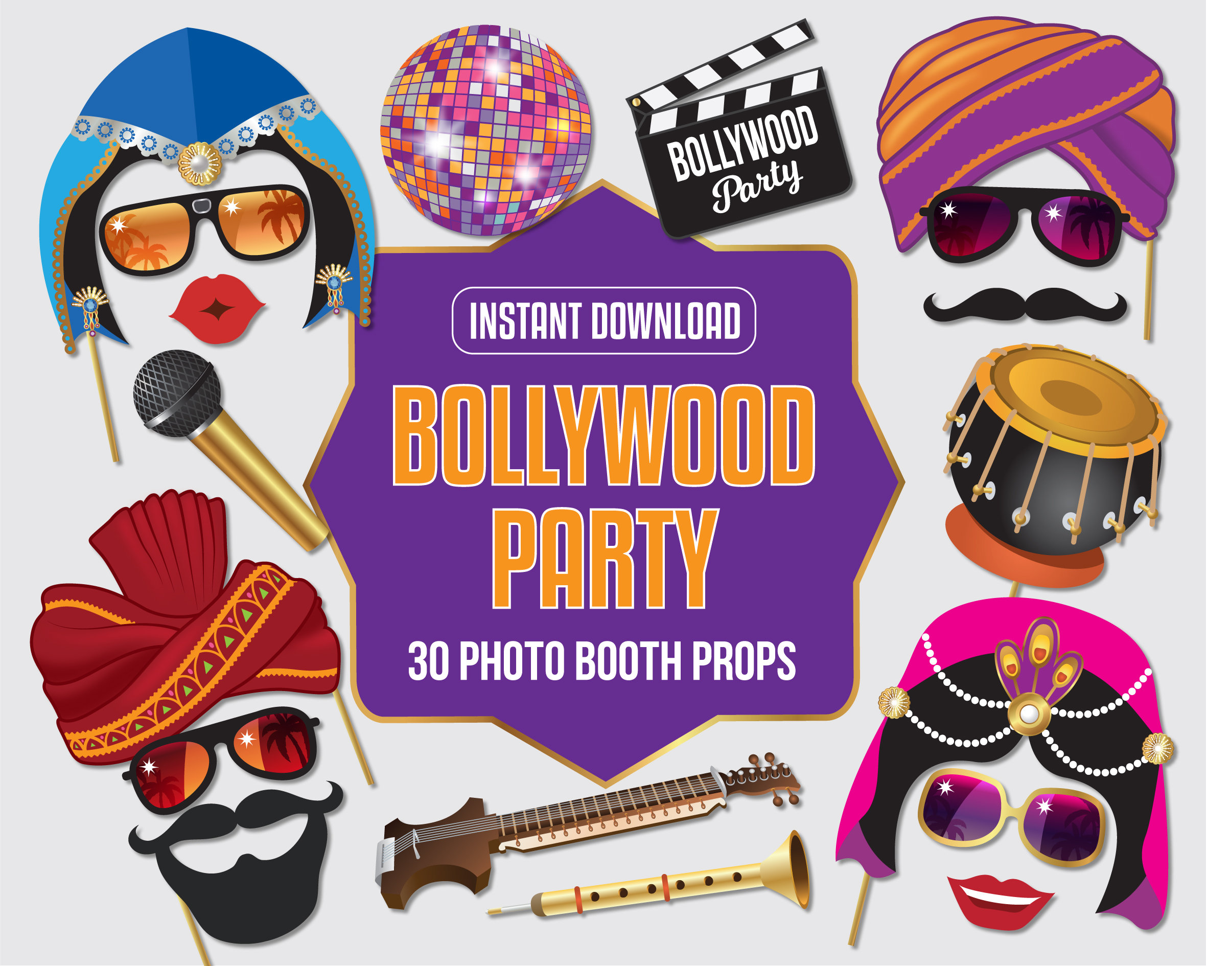 bollywood-india-photo-booth-props-30-printable-party-props-party-props