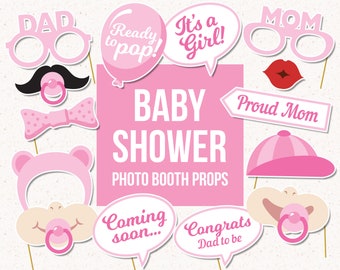 Baby Shower Girl Photo Booth Props - Its a Girl - Baby Shower Party - Baby Girl - Instant Download - Printable Props - 40 of 66