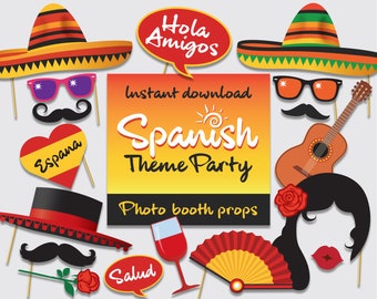 Spanish Themed Party Props Hola Amigos.price Discount for - Etsy ...