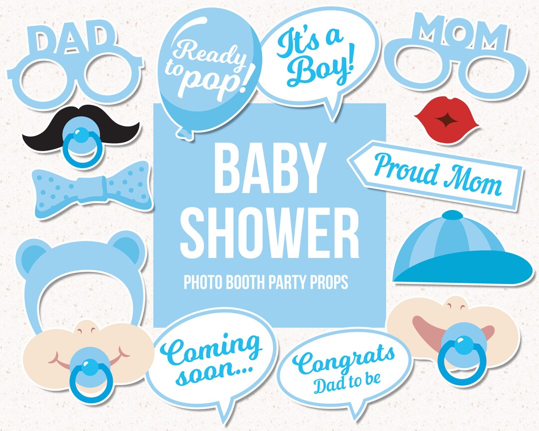 Baby Shower Boy Photo Booth Props - Its a Boy - Baby Shower Party ...