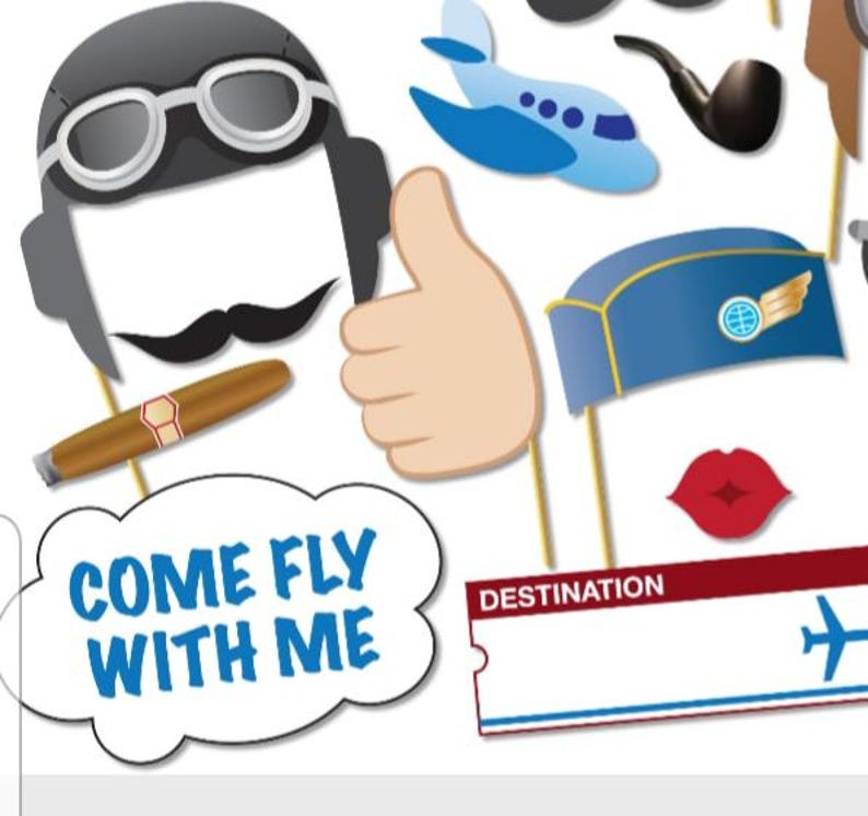 Airplane Pilot Photo Booth Props Party, Top Gun Party, Planes, Flying ...