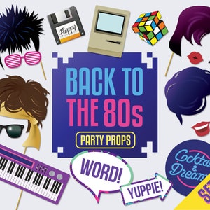 80s Photo Booth Party Props - Printable 80s Photo Props - Printable PDF Instant Download - Party Props - 80s Party. 60 of 66.