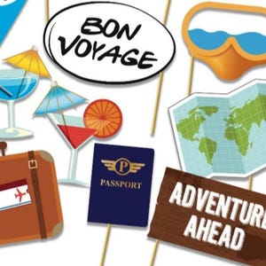 Bon Voyage Photo Booth Party Props, Going Away, Leaving, Retirement, Farewell Party Props - 26 ...