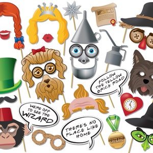 Wizard of Oz Photo Booth Props, Wizard of Oz Birthday Party, Pantomine, Panto, Instant Download - 25 Printable Props.