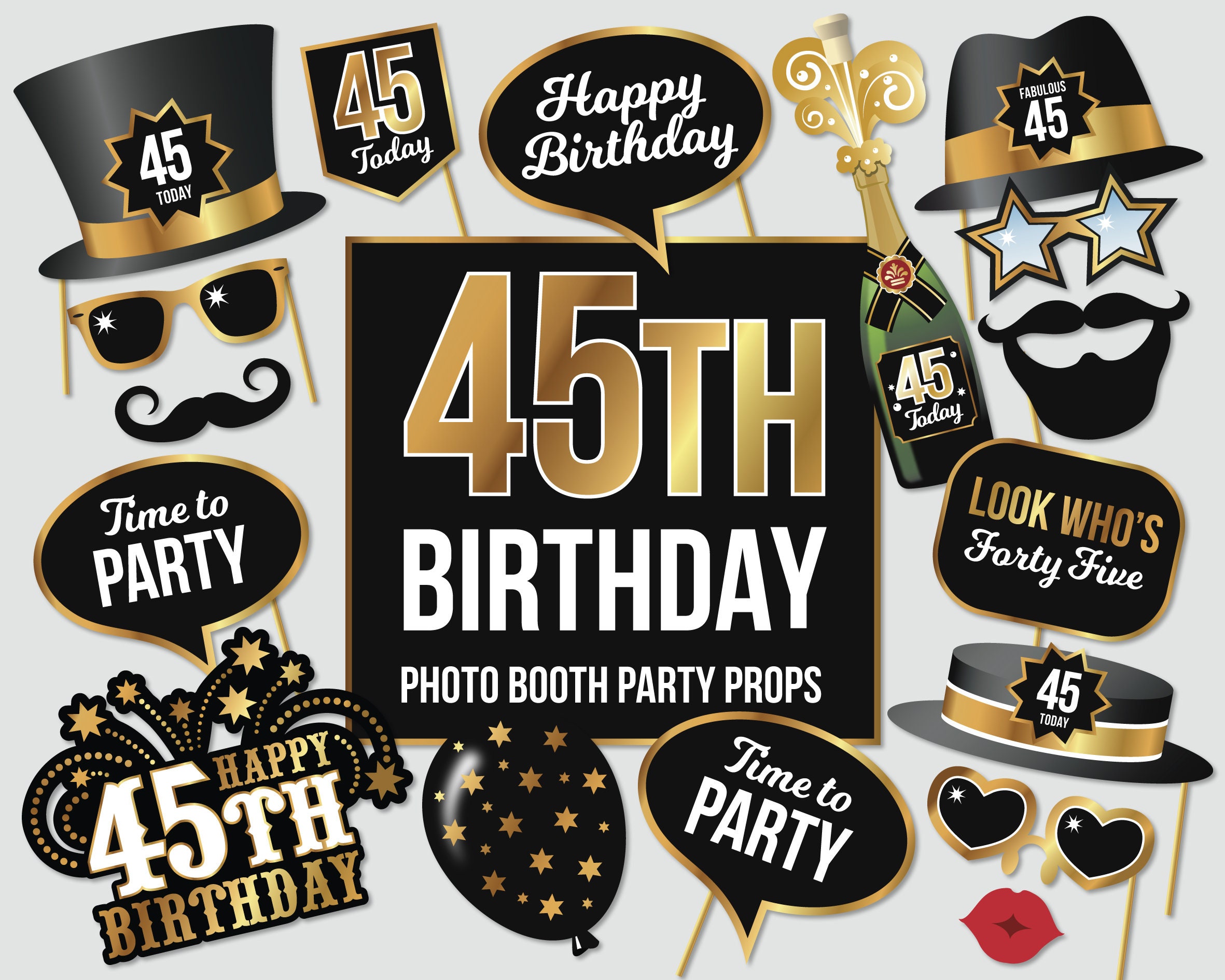 Cartello Decorativo Per 45° Compleanno – 30x20 Cm In Plastica Rigida – Divertente Idea Regalo Per Uomo E Donna