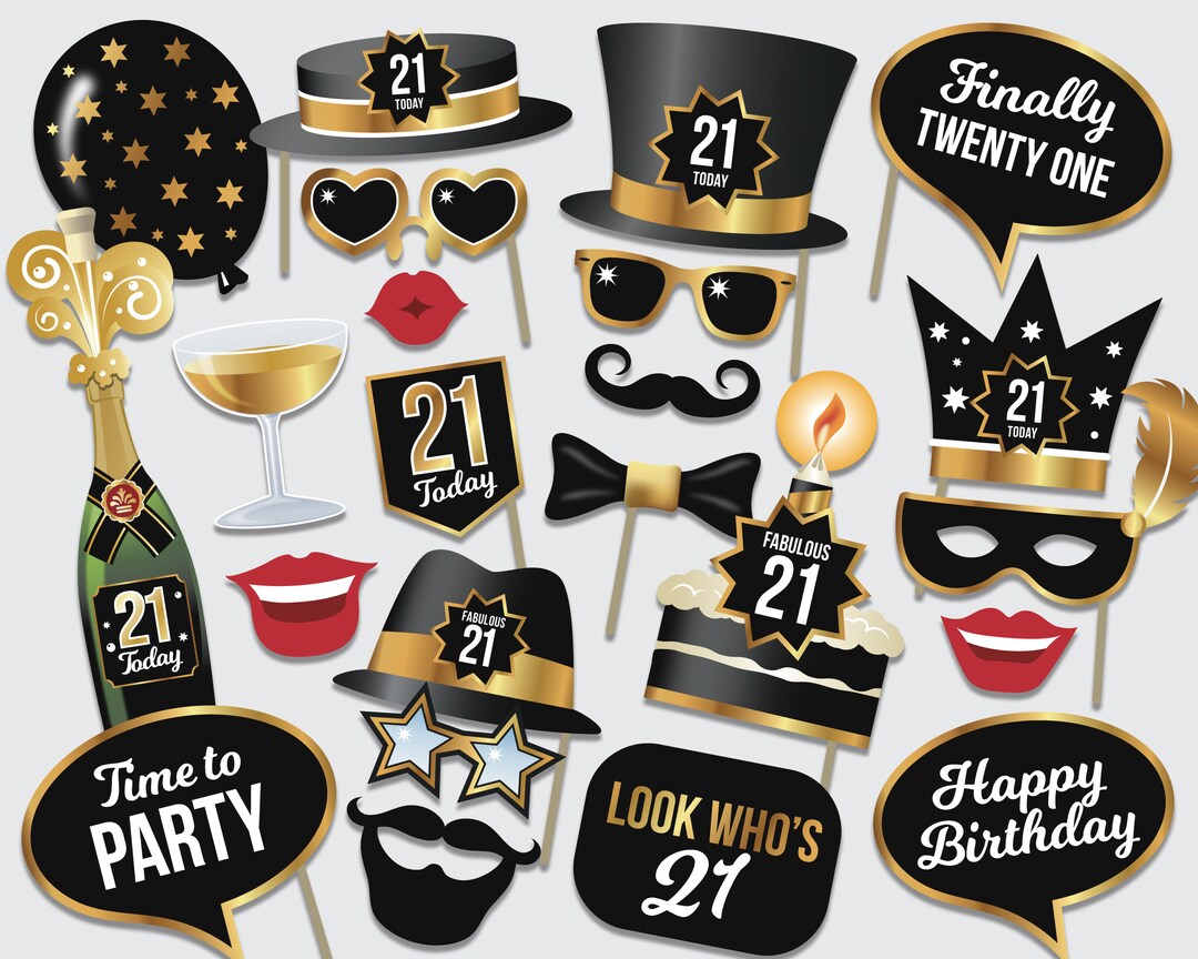 Birthday Photo Booth Props - 21st Birthday Today - Party Props ...