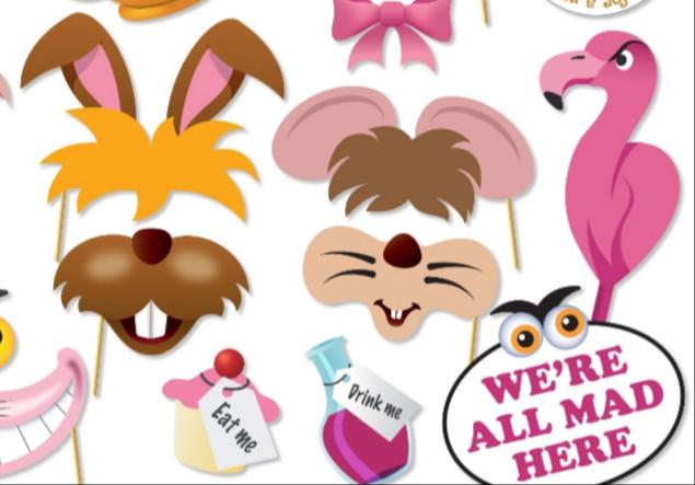 Alice in Wonderland Photo Booth Props - Mad Hatter - the Orginal and Best - 27 Party Props - Printable PDF Instant Download. 20 of 66 - Etsy alice-in-wonderland-photo-booth-props-mad-hatter-the-orginal-and-best-27-party-props-printable-pdf-instant-download-20-of-66-etsy